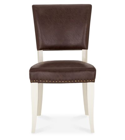 Belgrave Two Tone 6-8 Seater Table & 6 Oak Chairs in Rustic Tan Faux Leather by Bentley Designs | Style Our Home