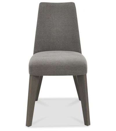 Cadell Aged & Weathered Oak 6 Seater Table & 6 Chairs in Smoke Grey Fabric