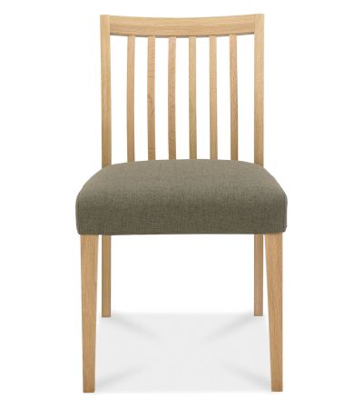 Bergen Oak 2-4 Seater Table & 2 Low Slat Back Chairs in Black Gold Fabric