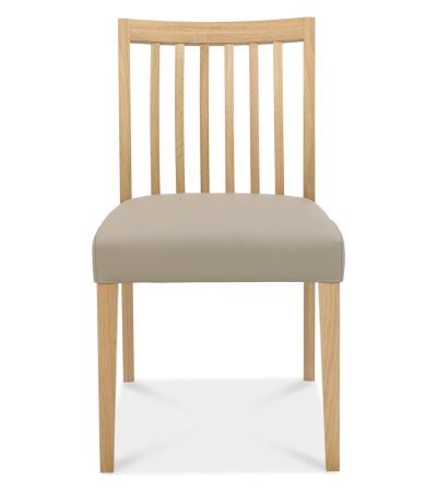 Bergen Oak 4-6 Seater Table & 4 Low Slat Back Chairs in Grey Bonded Leather