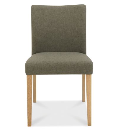 Bergen Oak 4-6 Seater Table & 4 Upholstered Chairs in Black Gold Fabric