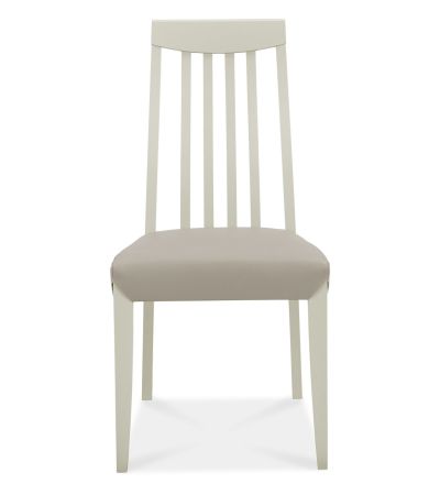 Bergen Grey Washed Oak 2-4 Seater Table & 2 Slat Back Chairs in Grey Bonded Leather