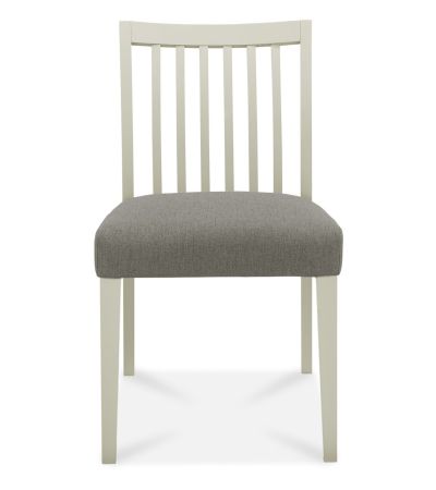 Bergen Grey Washed Oak 2-4 Seater Table & 2 Low Slat Back Chairs in Titanium Fabric