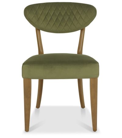 Ellipse Rustic Oak Upholstered Chair - Cedar Velvet Fabric (Pair) by Bentley Designs | Style Our Home