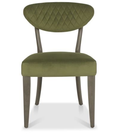 Ellipse Fumed Oak Upholstered Chair - Cedar Velvet Fabric (Pair) by Bentley Designs | Style Our Home