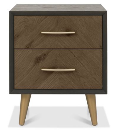 Sienna Fumed Oak & Peppercorn 2 Drawer Nightstand by Bentley Designs | Style Our Home