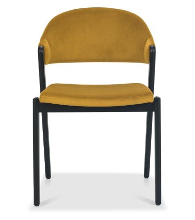 Camden Peppercorn Upholstered Chair in a Mustard Velvet Fabric (Pair) by Bentley Designs | Style Our Home