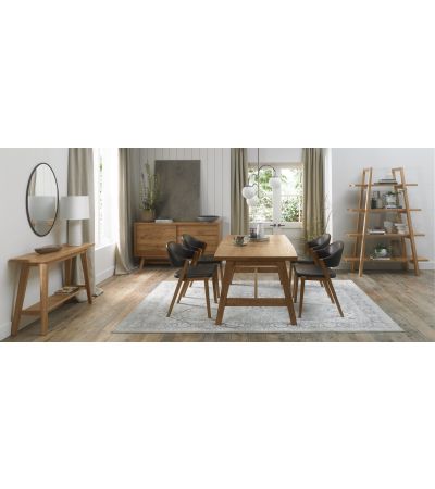 Camden Rustic Oak 4-6 Seater Table & 4 Side Chairs in Old West Vintage by Bentley Designs | Style Our Home