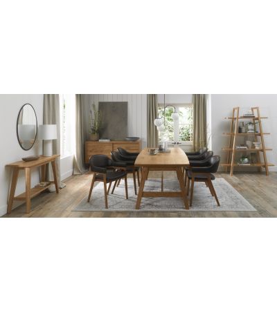 Camden Rustic Oak 6-8 Seater Table & 6 Arm Chairs in Old West Vintage by Bentley Designs | Style Our Home