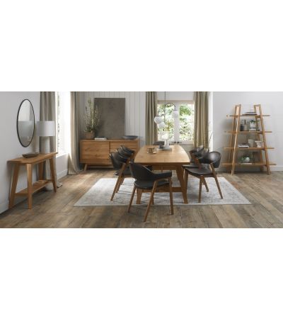 Camden Rustic Oak 6-8 Seater Table & 6 Side & 2 Arm Chairs in Old West Vintage by Bentley Designs | Style Our Home