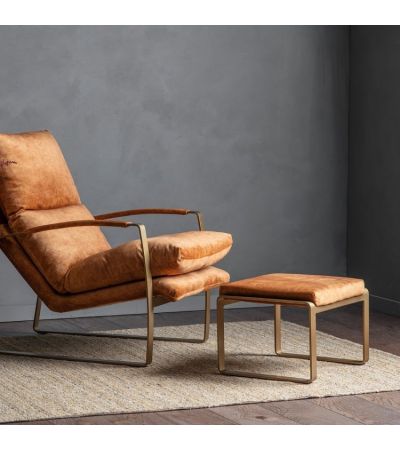 Fabien Footstool Ochre  - Style Our Home