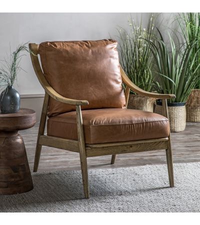 Reva Brown Leather Armchair