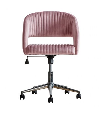 Murray Swivel Chair Pink Velvet