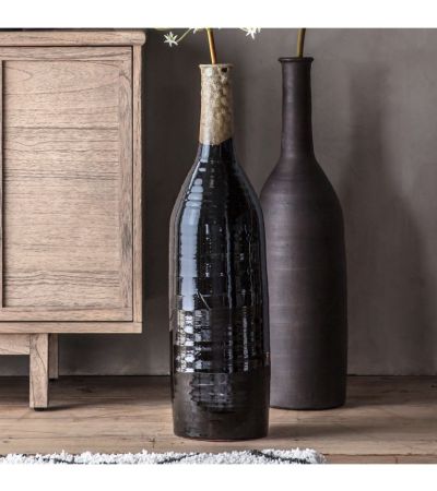 Robello Bottle Vase Lava Black