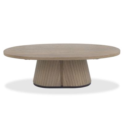 Vega Grey Oiled Oak & Peppercorn Oval Coffee Table by Bentley Designs | Style Our Home