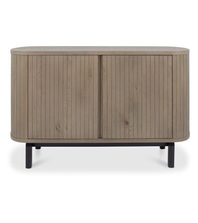 Vega Grey Oiled Oak & Peppercorn Narrow Sideboard