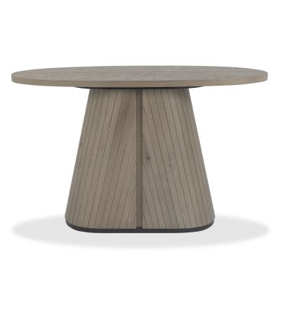 Vega Grey Oiled Oak & Peppercorn Oval Console Table by Bentley Designs | Style Our Home