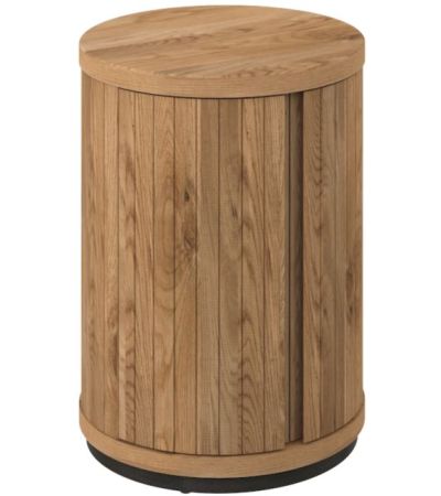 Vega Rustic Oak & Peppercorn Round Lamp Table