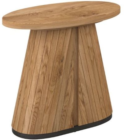 Vega Rustic Oak & Peppercorn Oval Lamp Table