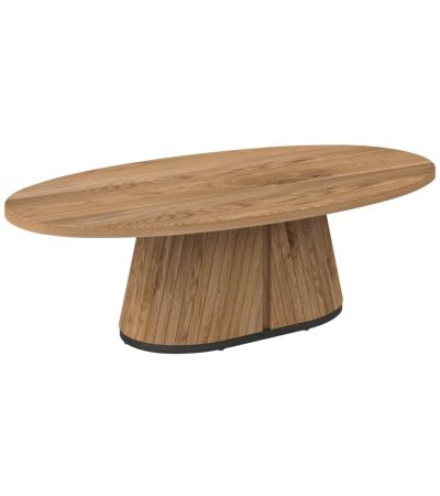 Vega Rustic Oak & Peppercorn Oval Coffee Table