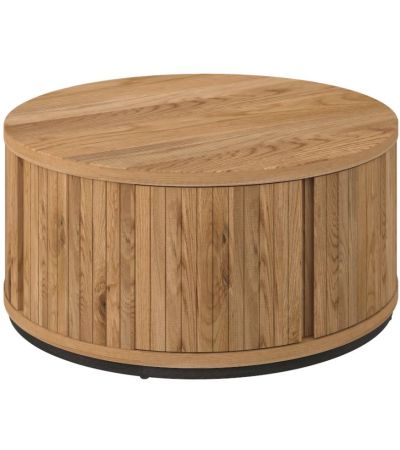 Vega Rustic Oak & Peppercorn Round Coffee Table