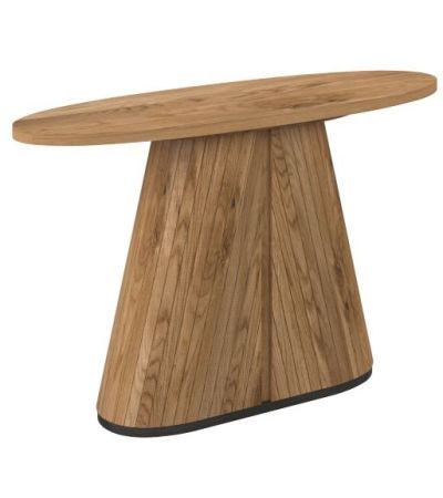 Vega Rustic Oak & Peppercorn Oval Console Table