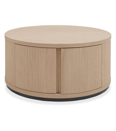 Vega Scandi Oak & Peppercorn Round Coffee Table