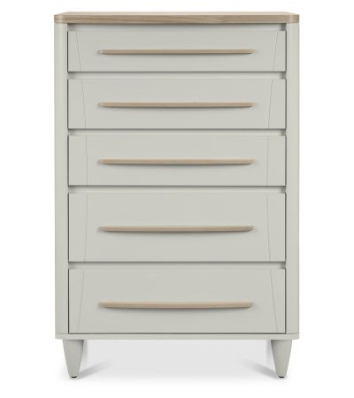 Larsen Scandi Oak & Soft Grey 5 Drawer Chestby Bentley Designs | Style Our Home