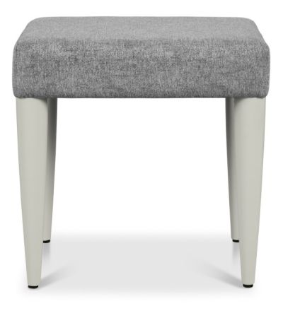 Larsen Scandi Oak & Soft Grey Stool - Grey Fabric