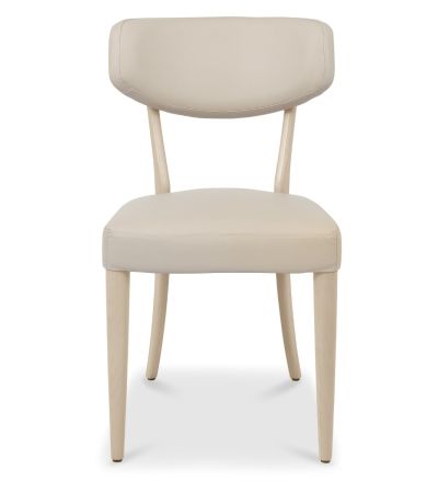 Larsen Scandi Oak Upholstered Chair - Ivory Bonded Leather (Pair) by Bentley Designs | Style Our Home