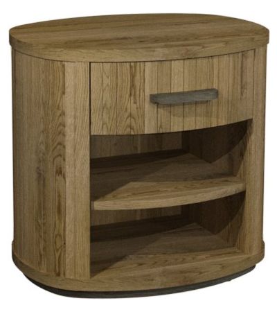 Vega Knotty Oak & Weathered Oak 1 Drawer Nightstand