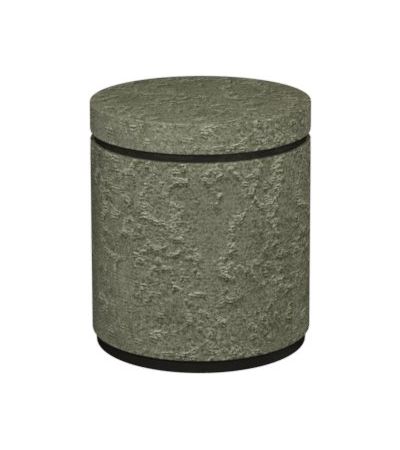 Vega Knotty Oak & Weathered Oak Storage Stool - Pearl Velvet Fabric