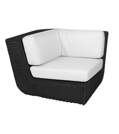 Savannah Black Corner Module - White Natté by Cane-line | Style Our Home