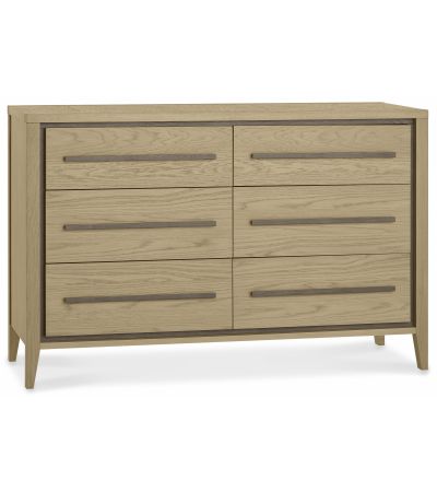 Bentley Designs Rimini Aged & Weathered Oak 6 Drawer Wide Chest  