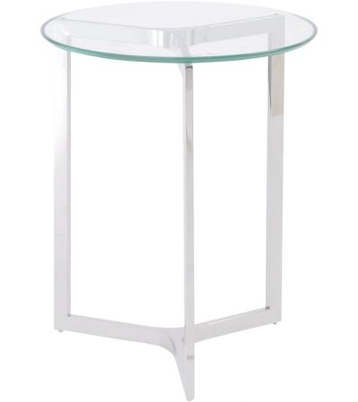 Linton Stainless Steel And Glass End Table - Style Our Home