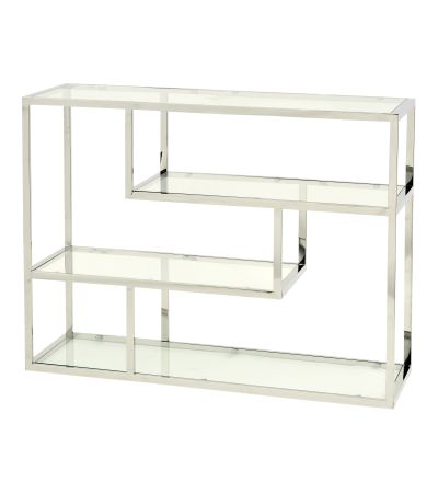 Linton Stainless and Glass Small Modular Shelving Unit - Style Our Home