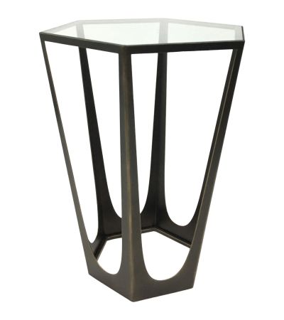 Catalan Bronze Gilded Side Table with Glass Top by Libra Designs | Style Our Home