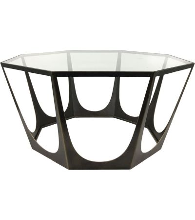 Catalan Bronze Gilded Coffee Table with Glass Top | Style Our Home