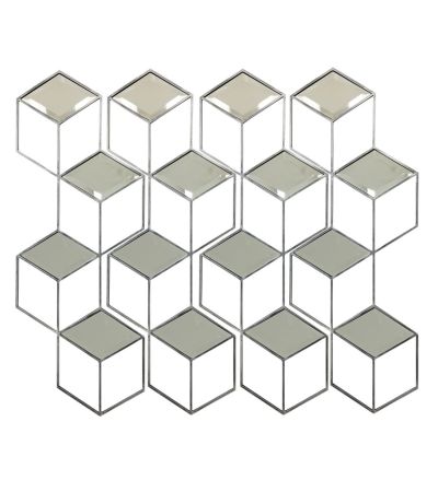  Honeycomb Mirror Set Brushed Grey Finish