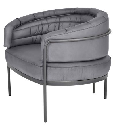 Angus Club Chair Concrete Colour Leather By Libra | Style Our Home