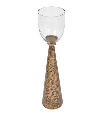 Sandbanks Iron and Hammered Glass Hurricane Large 79cm Floor Candle Hurricane By Libra | Style Our Home
