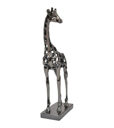 Courtney Black Nickel Hollow Giraffe 50cm Sculpture By Libra | Style Our Home