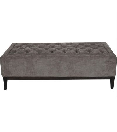 Theodore Buttoned XL Ottoman in Warm Grey Fabric 140x76cm by Libra Designs | Style Our Home
