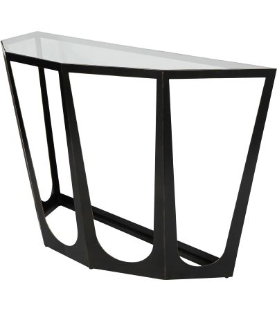Catalan Bronze Gilded Console Table with Glass Top By Libra | Style Our Home