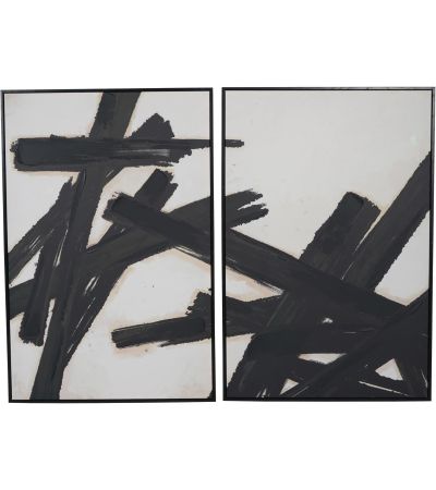 Hand Finished Impasto Brushstokes Set of 2 Framed Canvases by Libra Designs | Style Our Home
