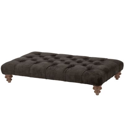 Buttoned Footstool In Aurora Truffle With Light Leg by Libra Designs | Style Our Home