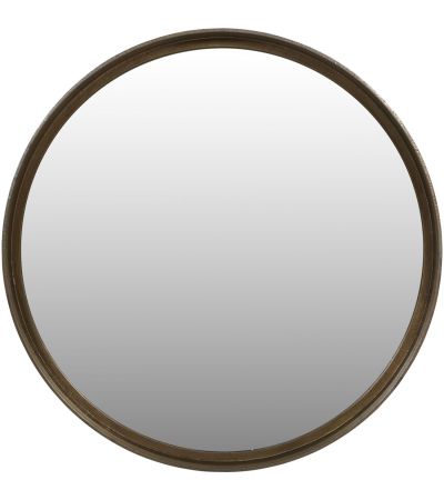 Ozar Brass Textured Round Mirror 100cm by Ora Designs | Style Our Home