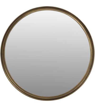 Ozar Brass Textured Round Mirror 80cm by Ora Designs | Style Our Home