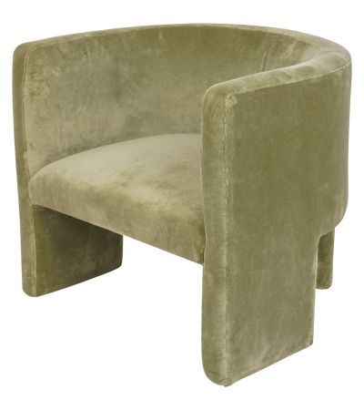 Green Velvet Tri-Leg Chair by Libra | Style Our Home
