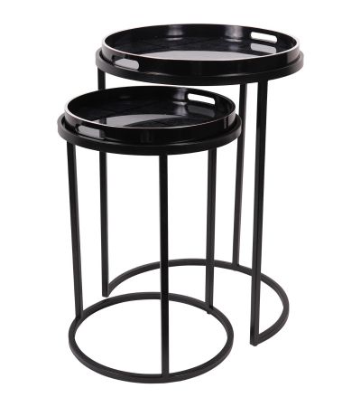 Squares Pattern Set Of 2 Side Tray Tables by Libra Designs | Style Our Home
